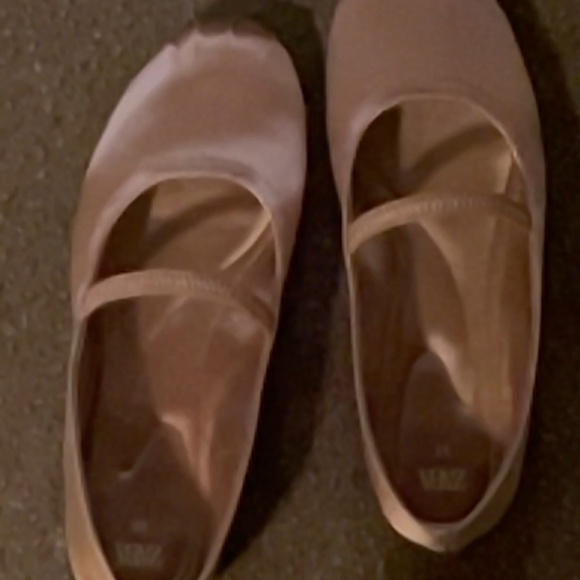 Zara ballet flats pink rose gold satin - Picture 2 of 2